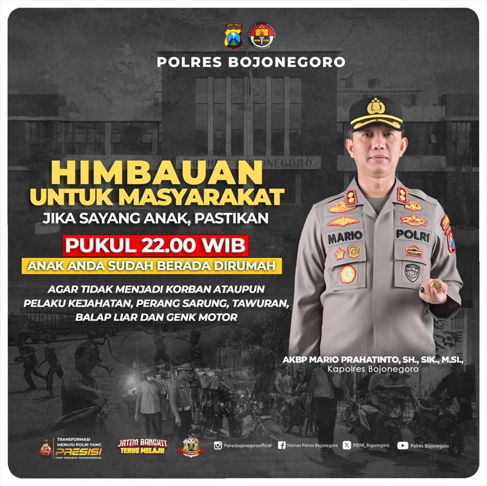 Kapolres Bojonegoro Imbau Orang Tua Awasi Pergaulan Anak